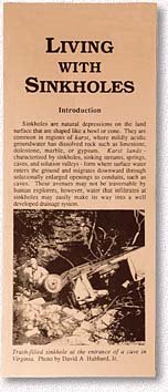 graphic of Living with Sinkholes brochure