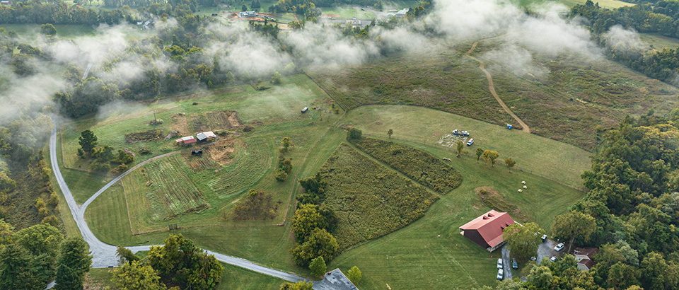 Aerial view of Sweet Run State Park
