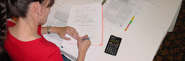 Person attending nutrient management class.