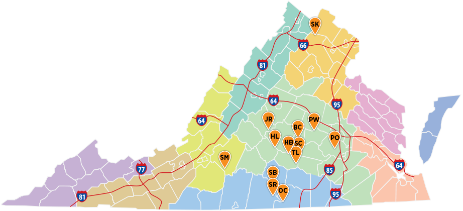 Map of coastal hiking parks