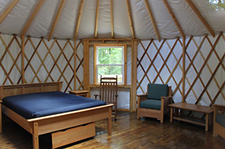 Yurt interior.